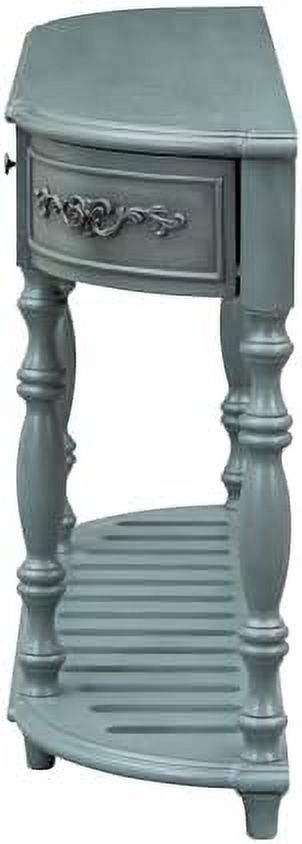 Espresso Curved Console Table with 2 Top Drawers and Solid Wooden Frame A9284