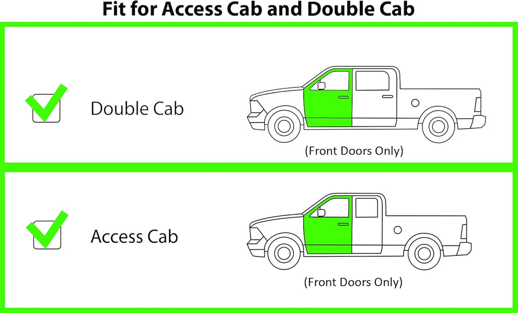 2 pcs Shatterproof Tape-on Window Deflectors for Toyota Tacoma 2016-2022 Access Cab V669
