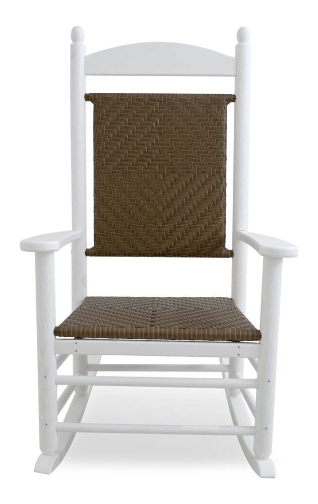 White/Tigerwood Woven Rocking Chair E598