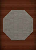 Silver Grid Waves 8' x 8' Octagon Area Rug P196