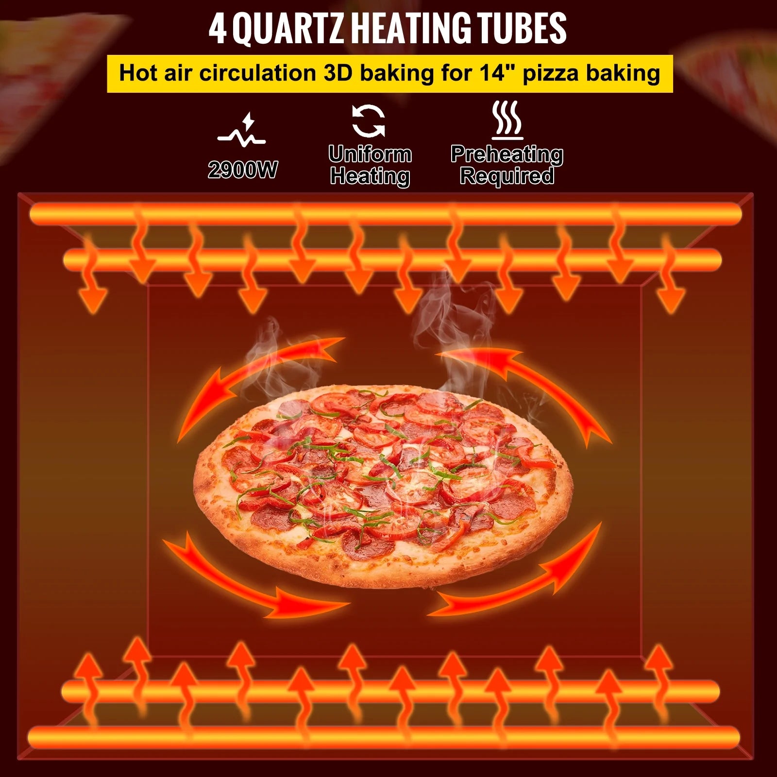 Stainless Steel Countertop Conveyor Pizza Oven for 14" Pizza G768