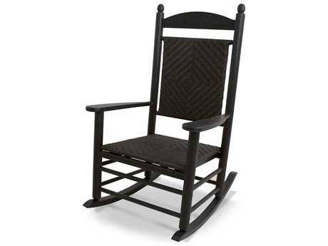 White/Tigerwood Woven Rocking Chair E598