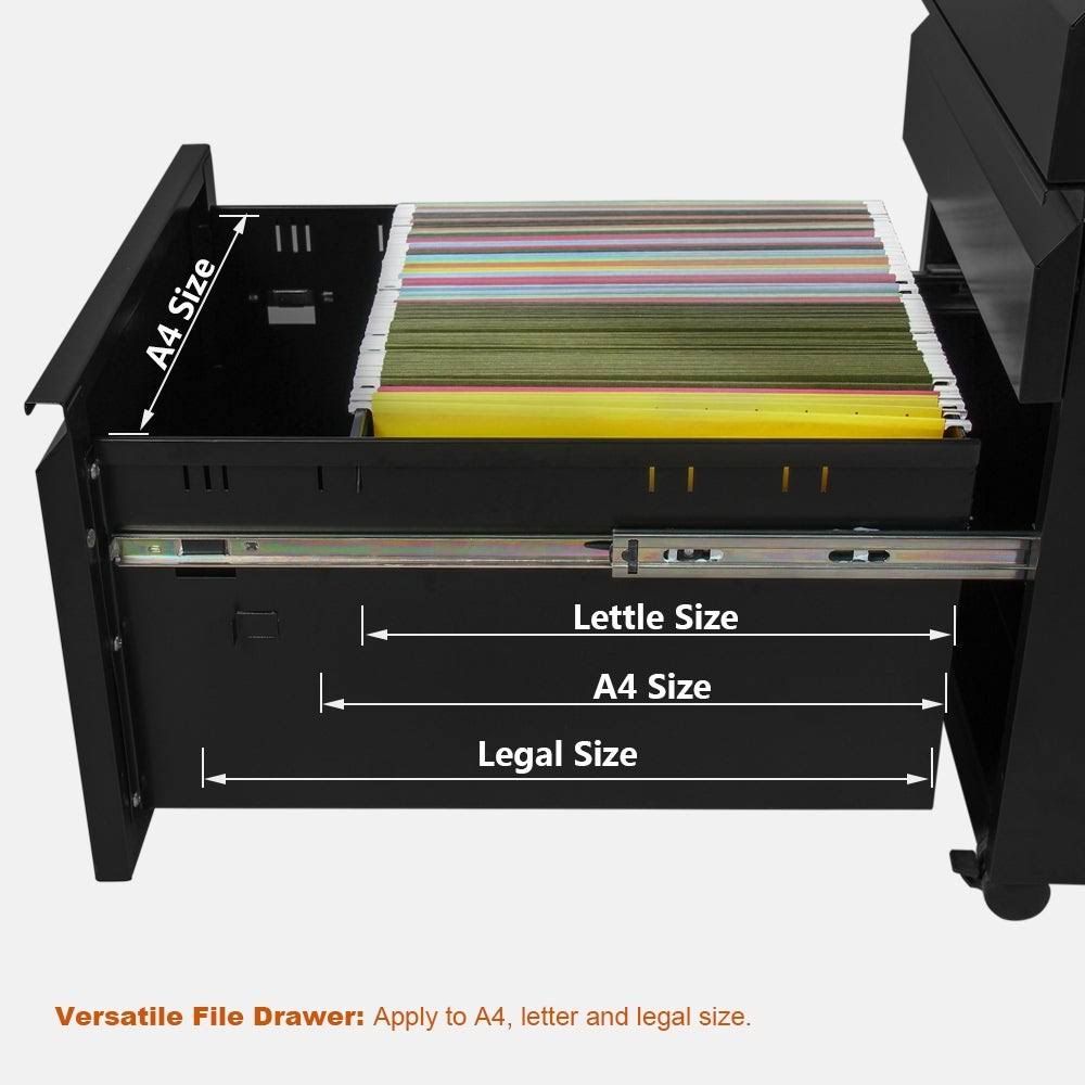 Black Gooseneck Office File Cabinet C20483