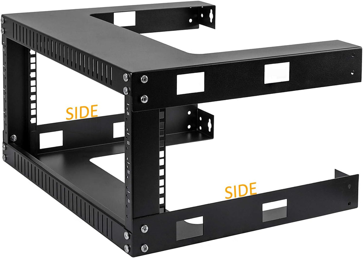 19 Wall Mount Network Rack 2 Post Open Frame Cabinet Black Pack of 2 Z2835