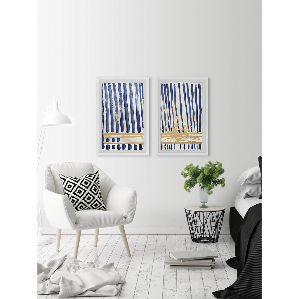 Blue Verticals Diptych, 18 inch x 24 inch D373363