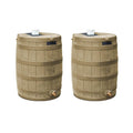 50 Gallon Rain Barrel Water Collector, Khaki (2 Pack) H4865