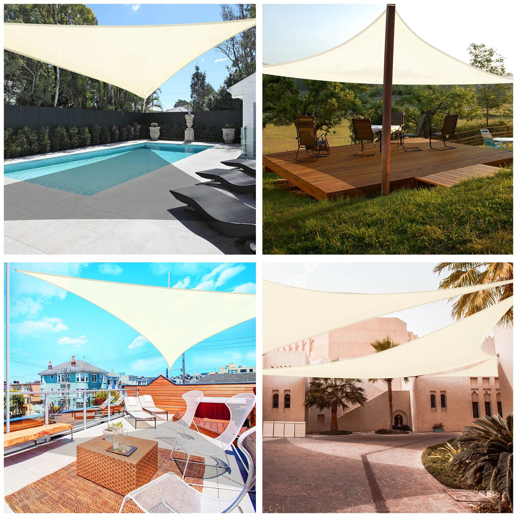 Off White Triangle Sun Shade Sail Canopy R4335