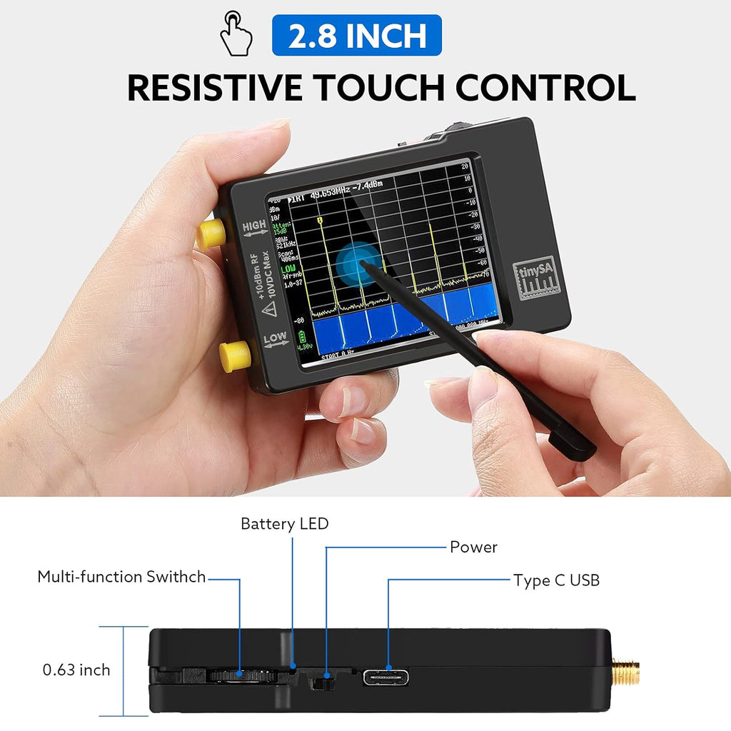 Portable Spectrum Analyzer 100kHz to 960MHz with Touchscreen C876