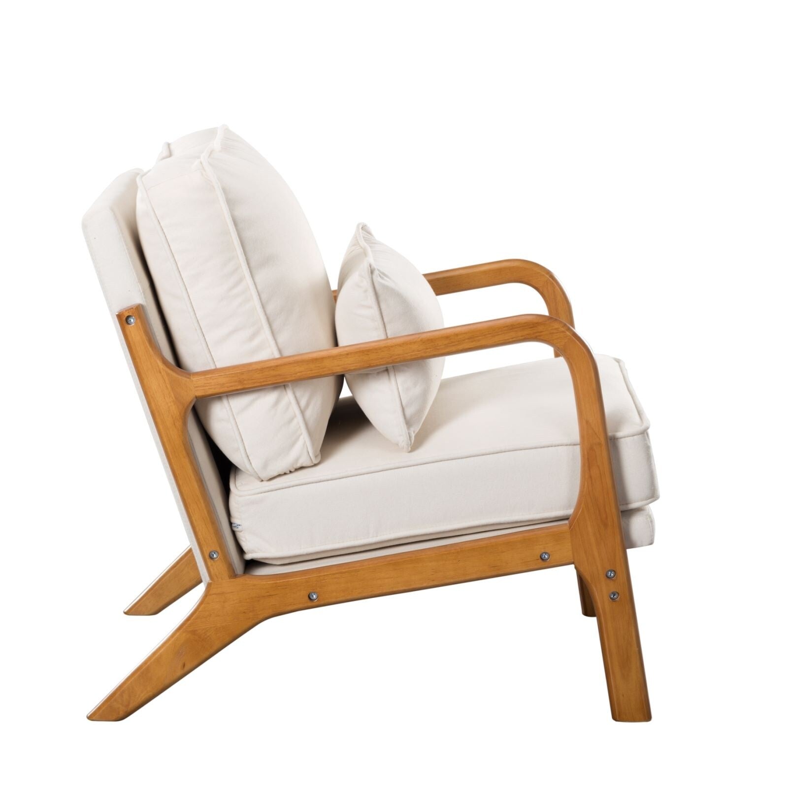 Beige Linen Blend Accent Chair I4043