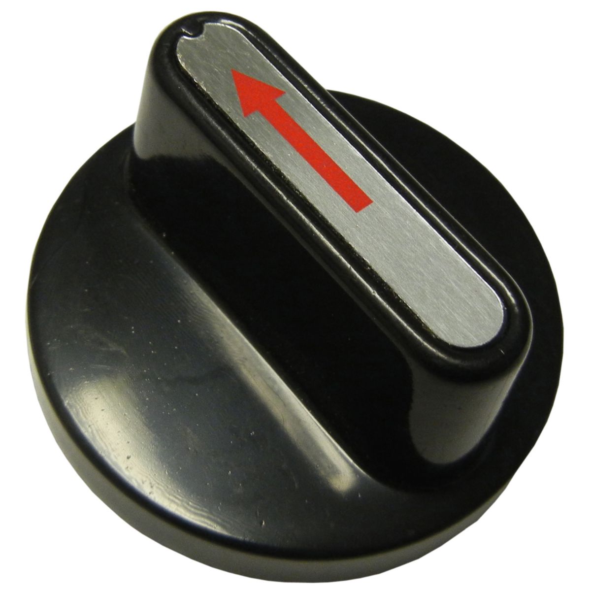 0.25" Black and Silver Gas Burner Control Knob J9141