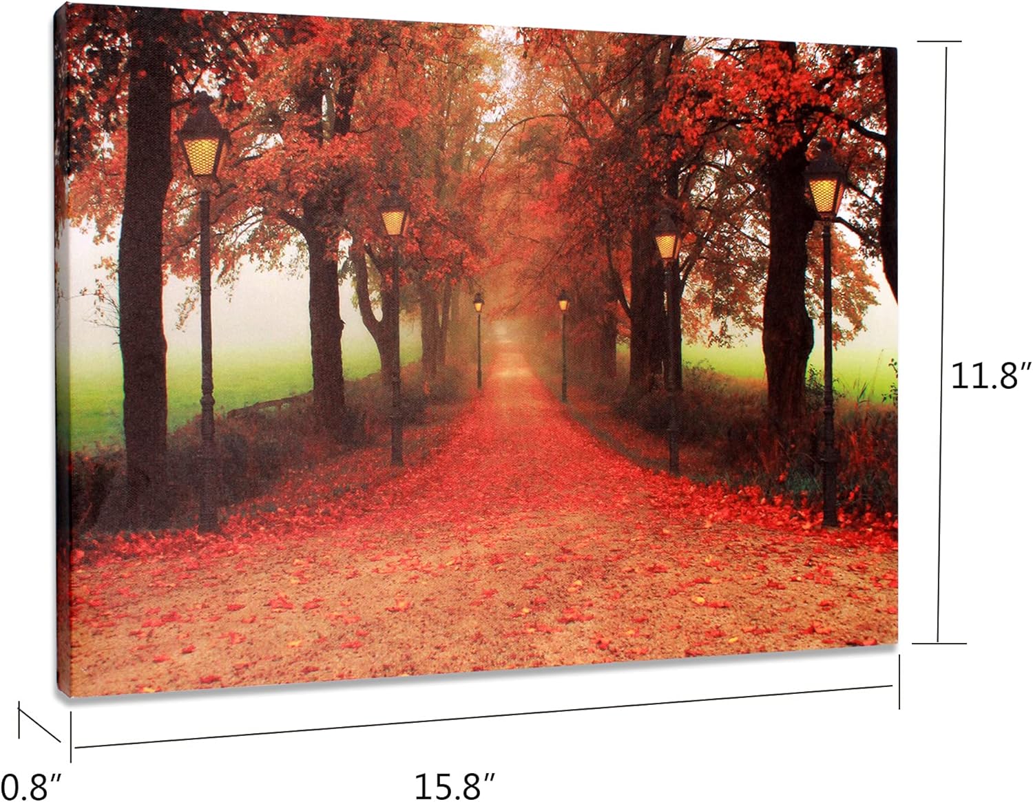 Red Maple Forest LED Wall Art Canvas Pictures 15.8x11.8inch D468761