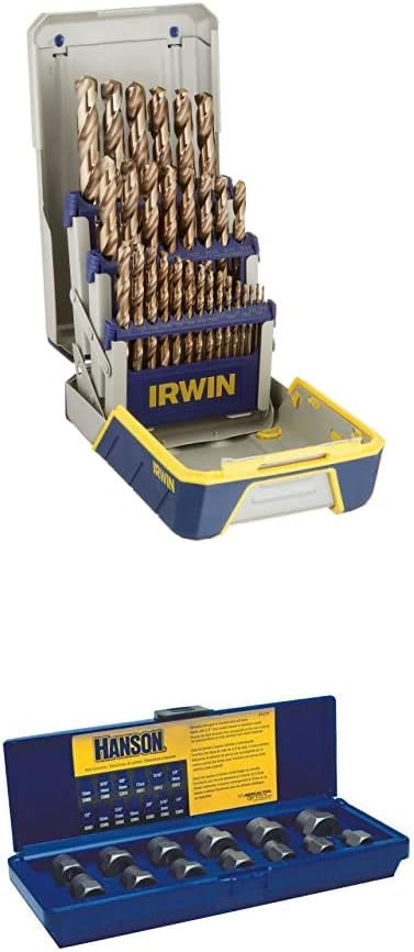 Left Hand Cobalt Drill Bit Set, 5/64-Inch to 19/64-Inch, 5-Piece, Pack of 2 F661