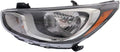 Driver Side Halogen Headlight Assembly for Hyundai Accent 2012-2014 Hatchback/Sedan W3072