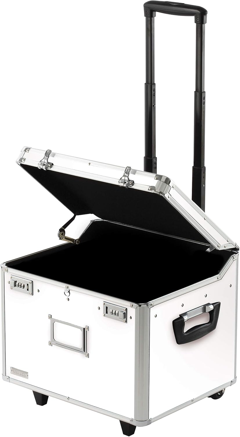 White Locking Rolling File Storage Chest J81941