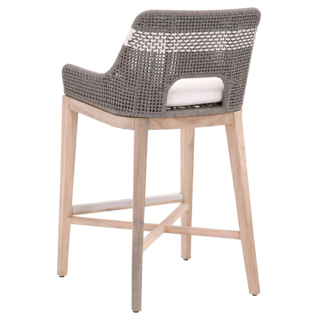 Dark Gray Rope Barstool with Stretcher B190
