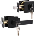 6 Pack Matte Black Privacy Door Lever with Lock O321