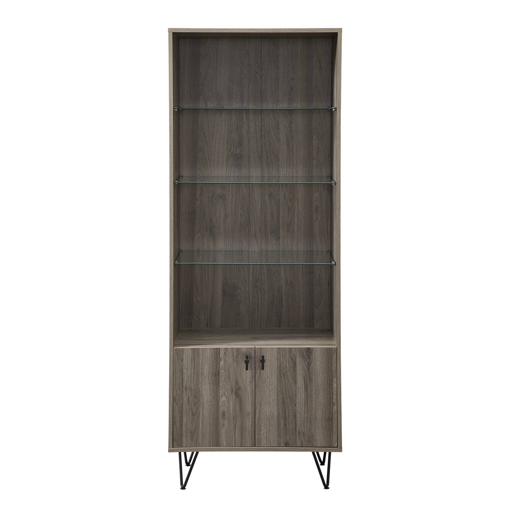 68x22 Mid Century Modern Storage Cabinet Slate Gray H2844