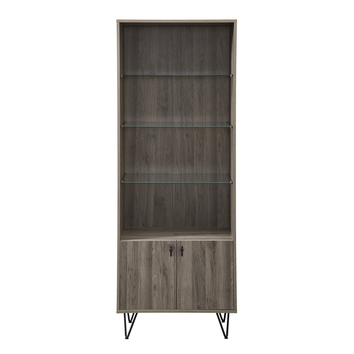 68x22 Mid Century Modern Storage Cabinet Slate Gray H2844