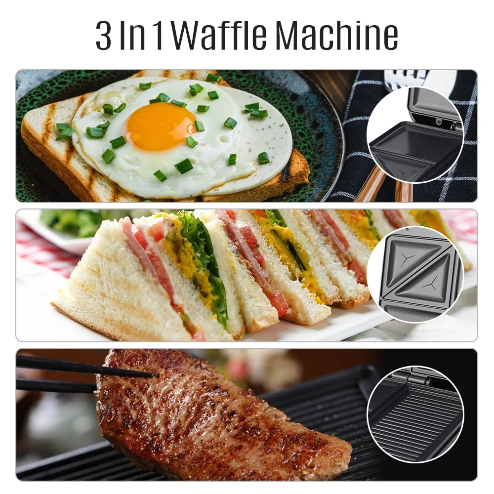 Bread Machine Waffle Maker with Non-Stick Coating C518