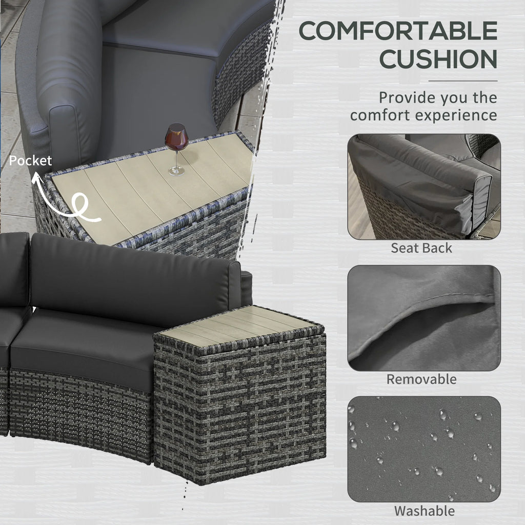 Gray 8pc Patio Furniture Set with Sofa and Chair I46892