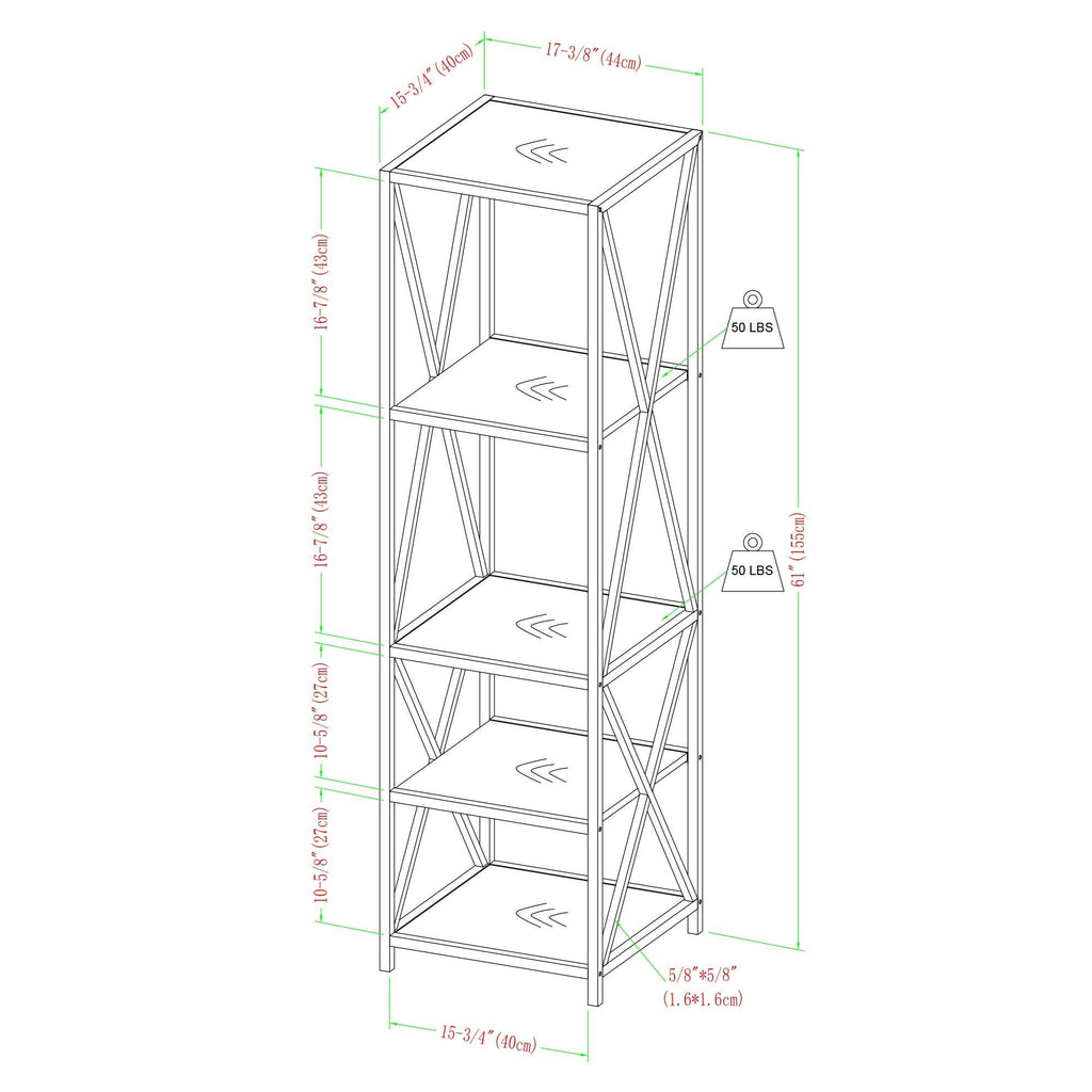 3-Piece X-Frame Entertainment Wall - Driftwood / Black Metal G2553