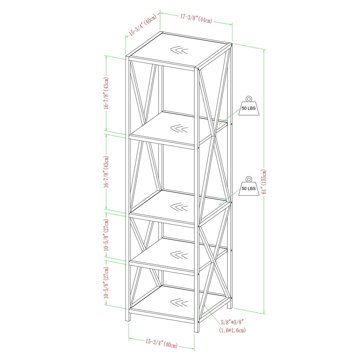 3-Piece X-Frame Entertainment Wall - Driftwood / Black Metal G2553