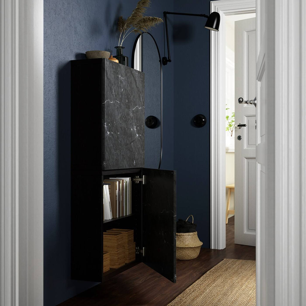 Black-Brown Wall Cabinet with 2 Doors T18636