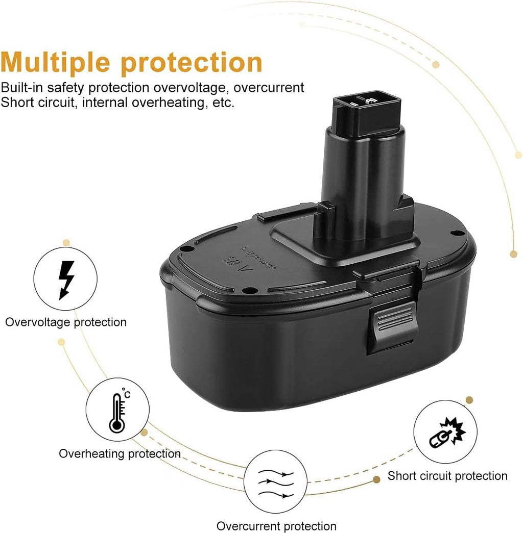 2Pack 5.0Ah Lithium Battery for Dewalt 18V R72228