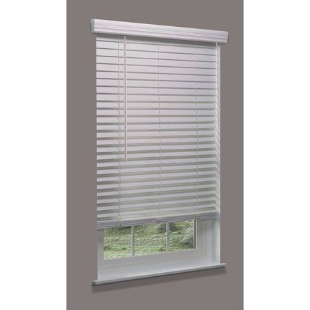Cordless Faux Wood Blind, White, 65-3/4x22 H79667