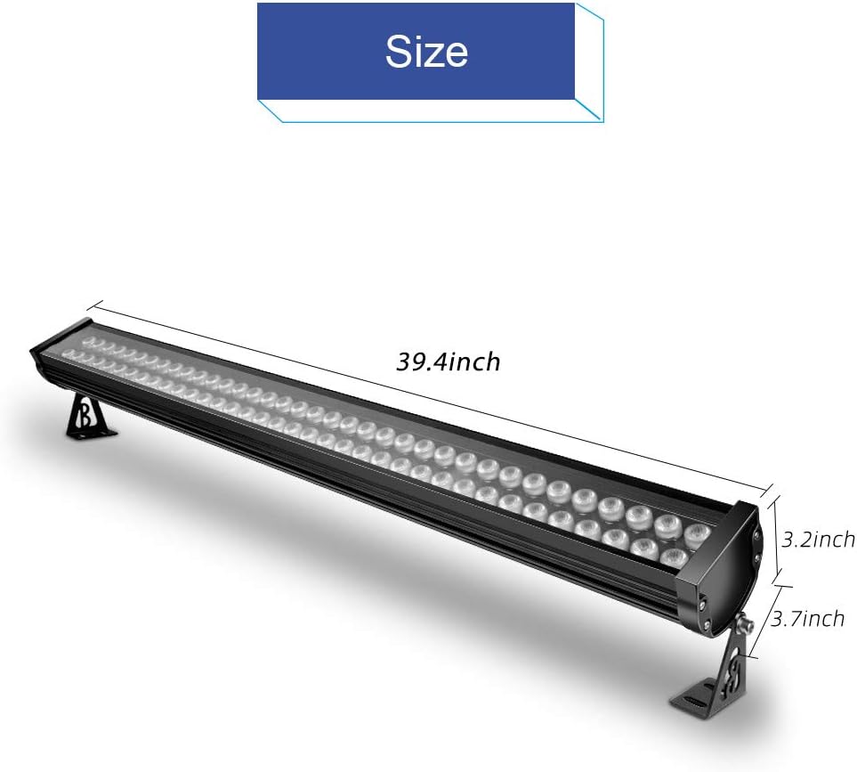 72W LED Wall Washer Lights, 5000K Daylight White Linear Strip Light, 3.2ft, 120V, IP65 Waterproof Y3389