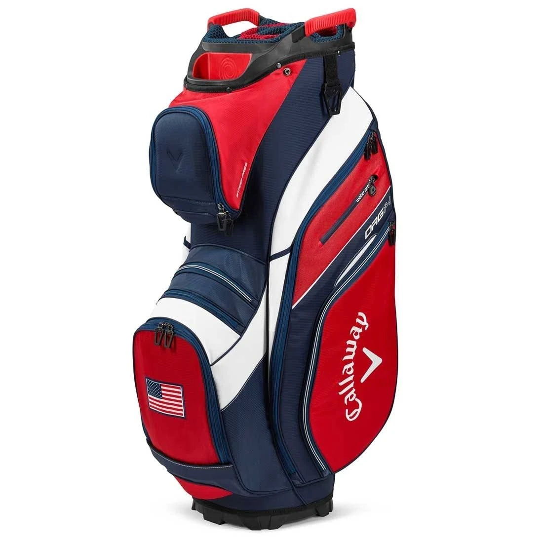 14 Cart Bag White Charcoal Black Red B9334