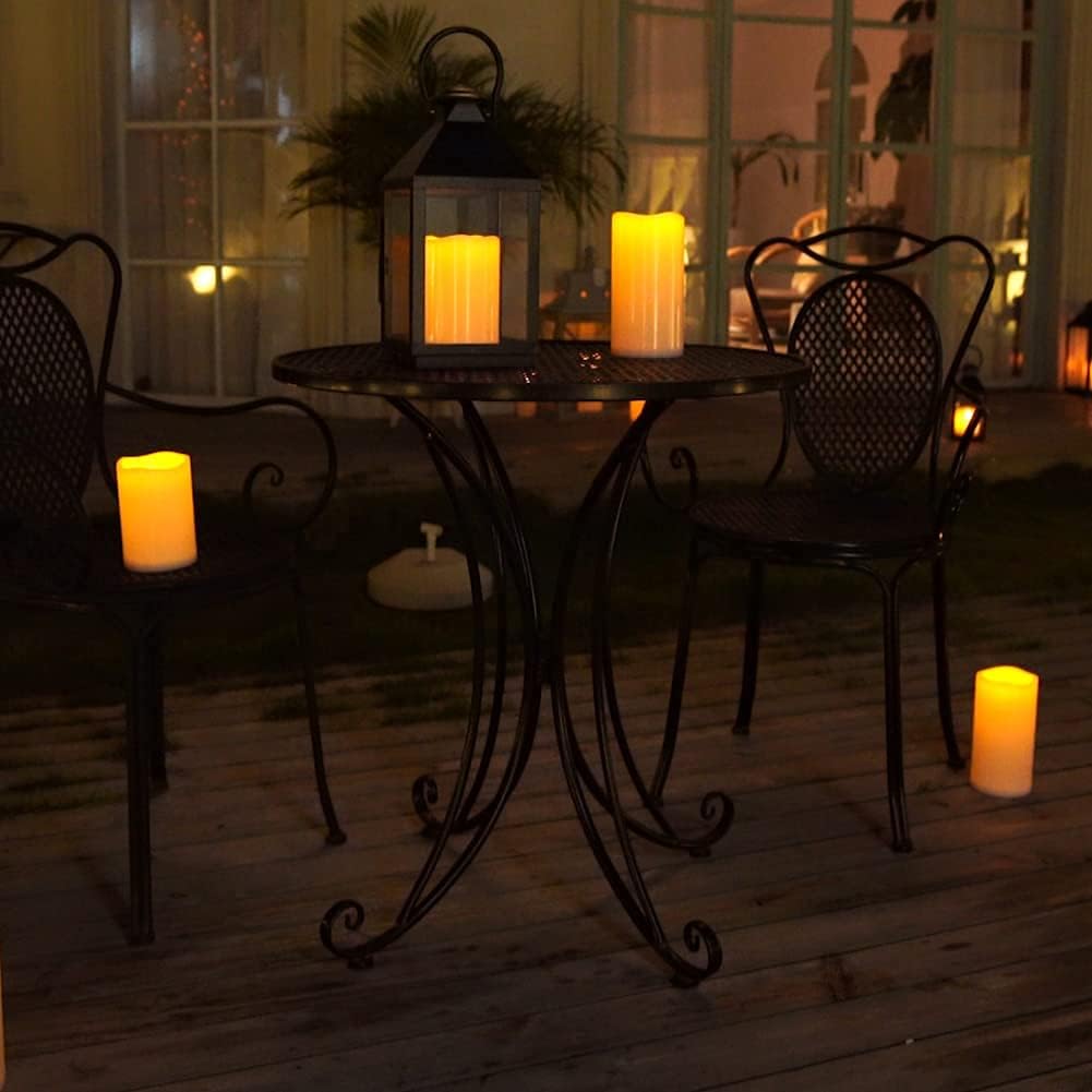 Waterproof Flameless LED Pillar Candles with Remote, Set of 3 W68308