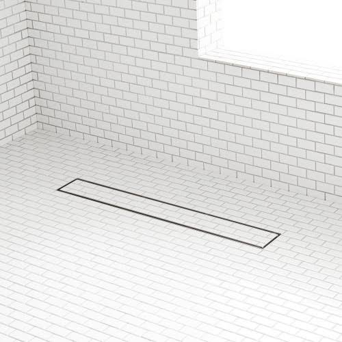 Brushed Stainless Steel Linear Shower Drain with Flange Z177648