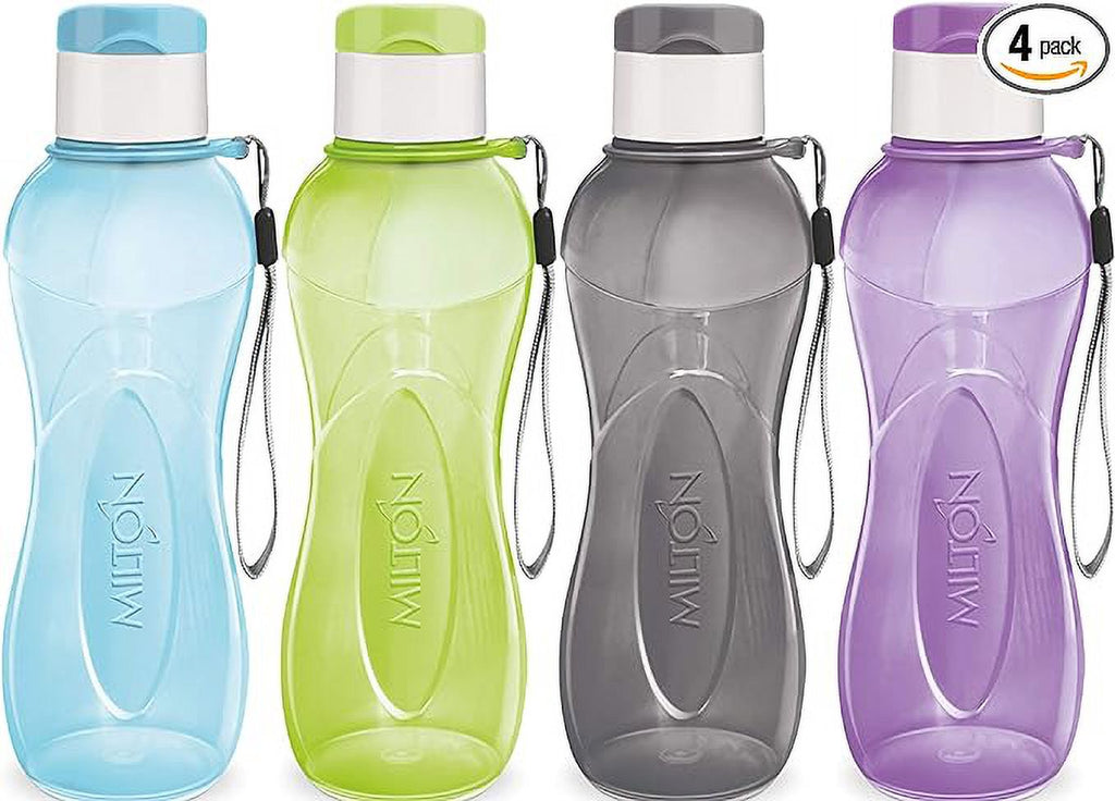 25 Oz 4-pack Plastic Wide Mouth Sports Water Bottle U45747