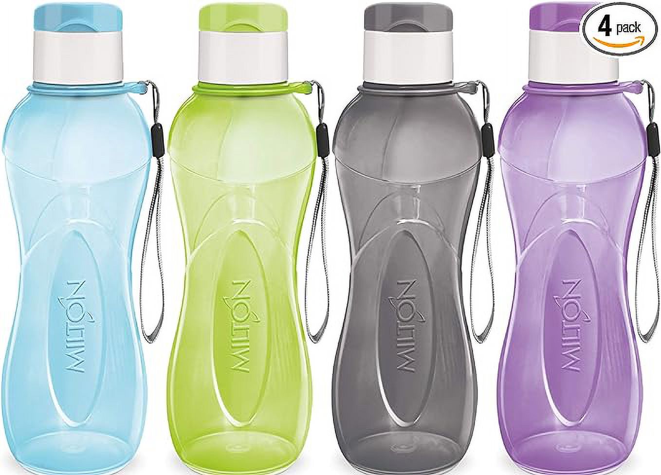 25 Oz 4-pack Plastic Wide Mouth Sports Water Bottle U45747