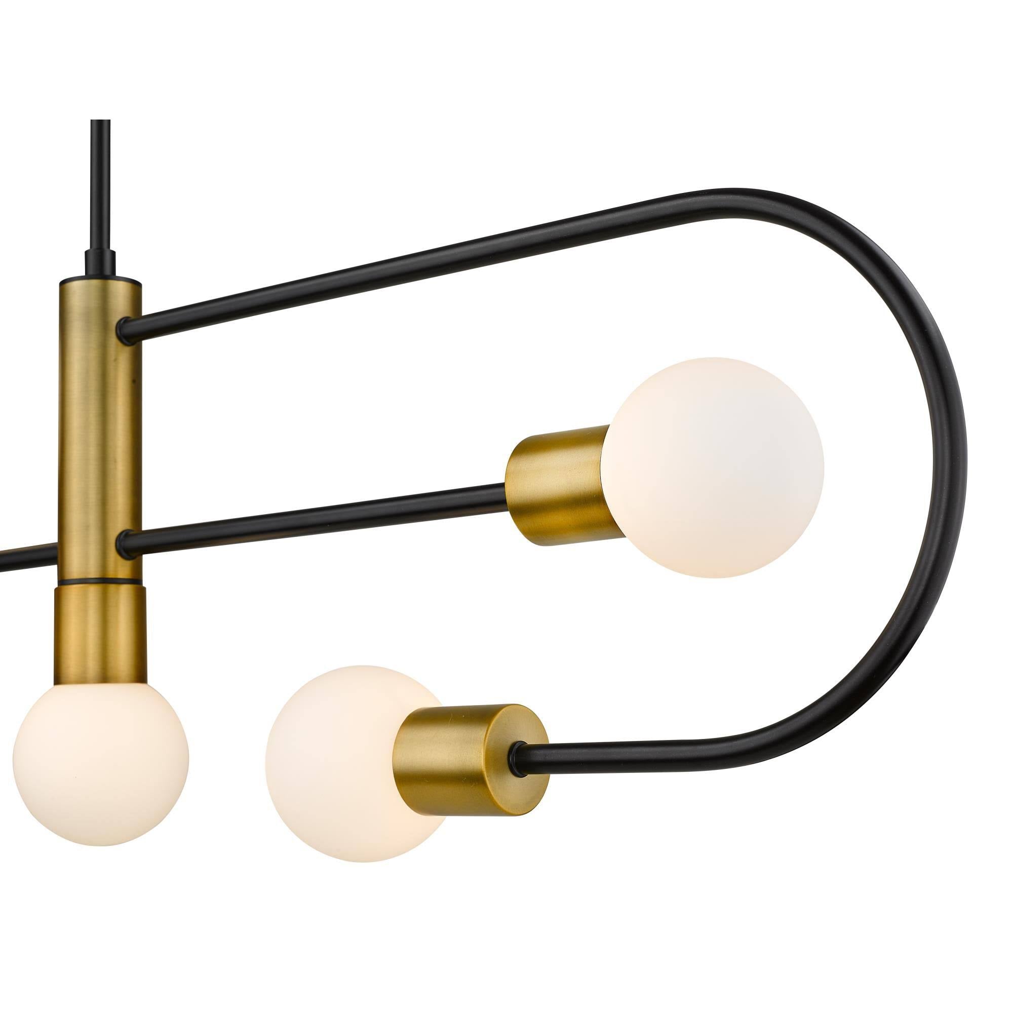 Matte Black Foundry Brass 5 Light Island/Billiard U8195