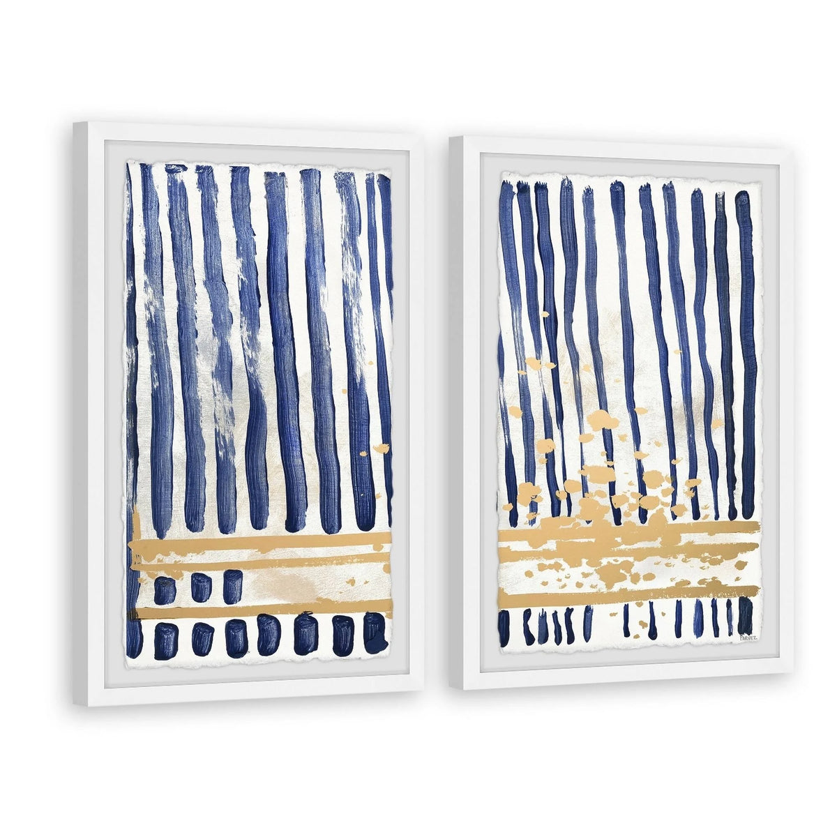 Blue Verticals Diptych, 18 inch x 24 inch D373363