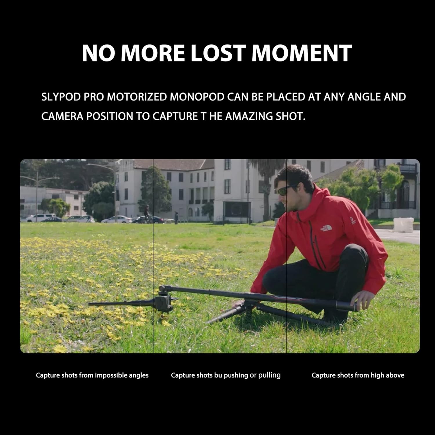 Motorized Monopod Camera Slider, Carbon Fiber, Vertical Payload 13Lb, Extendable to 54.3 in D8684