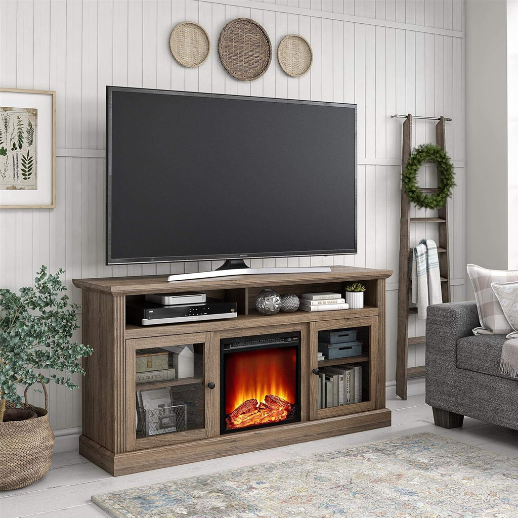 Black Fireplace TV Stand X50741