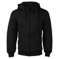 Black Sherpa Lined Fleece Zip Up Hoodie L861