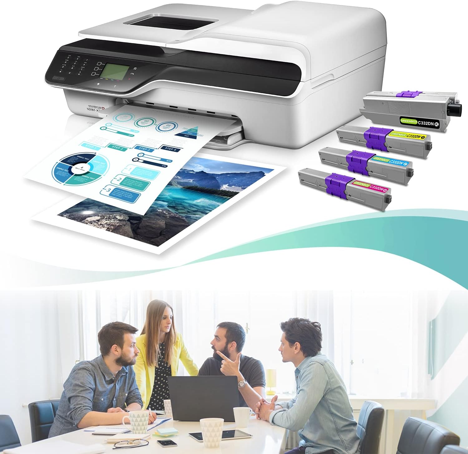 4-Pack Toner Cartridge (1 Black, 1 Cyan, 1 Magenta, 1 Yellow) C24853