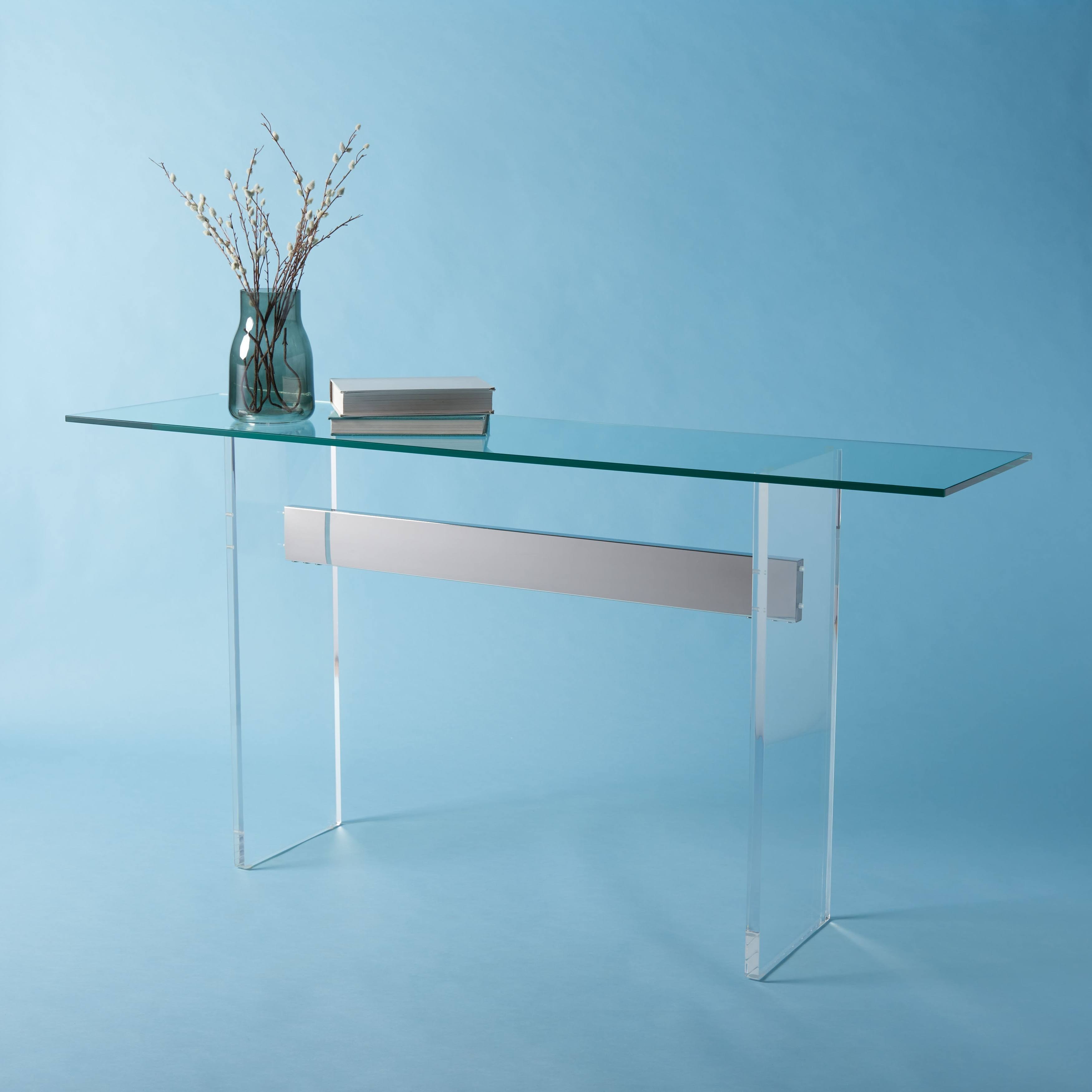 Acrylic Console Table - Silver / Clear C40669