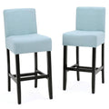 Light Blue Fabric Bar Stool Set of 2 S82922