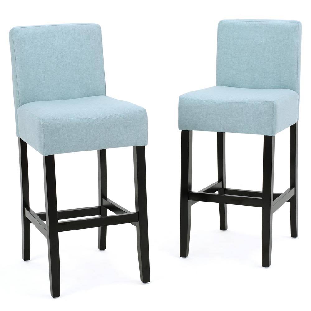 Light Blue Fabric Bar Stool Set of 2 S82922