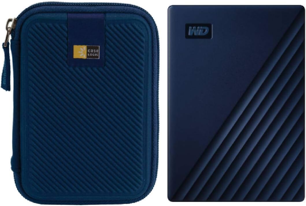2TB Midnight Blue Portable External Hard Drive with Navy Blue Case J5809