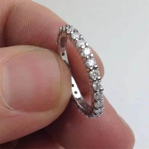 14k White Gold Diamond Eternity Wedding Ring P554