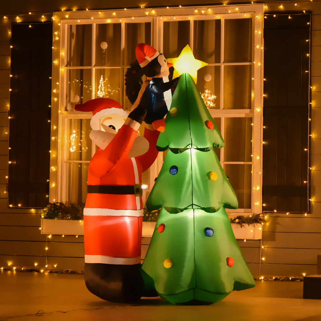 6' Lighted Christmas Tree Santa Claus Yard Inflatable F654