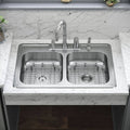 20 Gauge Stainless Steel Double Basin Drop-In Kitchen Sink M216