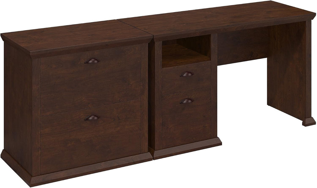 Antique Cherry 50W Desk with 5 Shelf Bookcase C30983