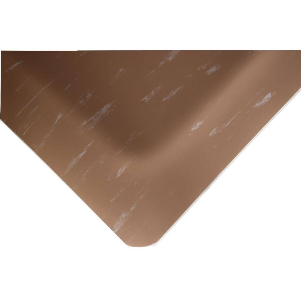 Marbleized Tile Top Anti-Fatigue Brown Vinyl Commercial Mat B416